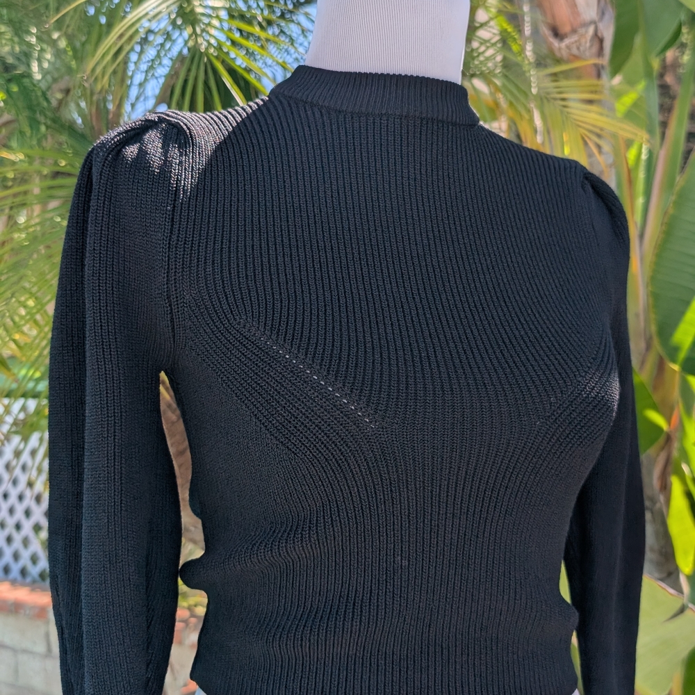 Zara Black Ribbed Turtleneck Sweater